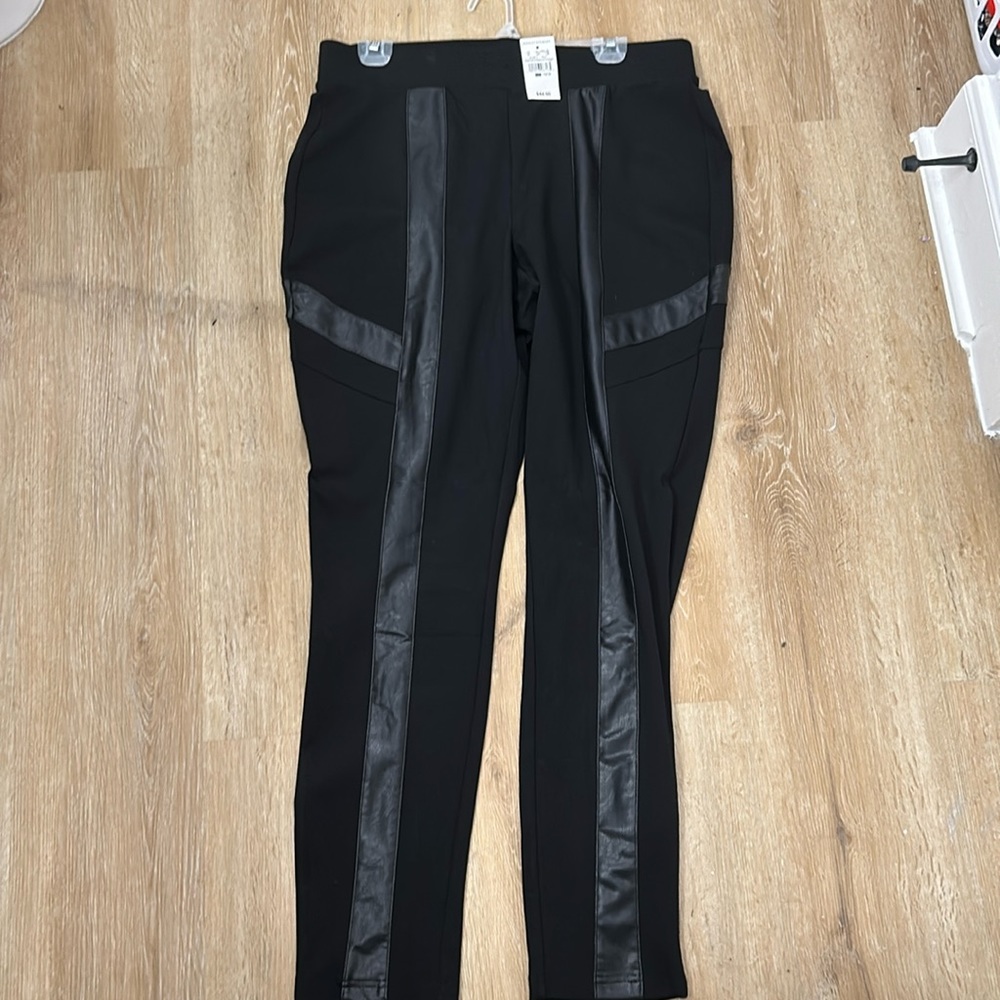 Sassy plus sz Faux Leather And Ponte Leggings /Ashley Stewart! Never worn! Sz14